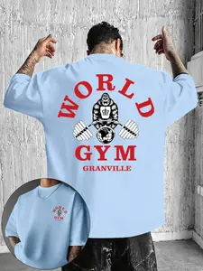Men's 'WORLD GYM' Gorilla Graphic T-Shirt – Vintage Retro Bodybuilding Streetwear, Trending Old School Gym Tee