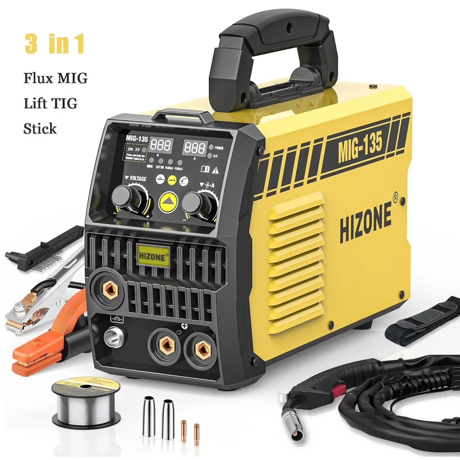 【Grand Opening Deal】HIZONE New 8-in-1 Multifunction Welding Machine 200A 120V/240V Dual Voltage MIG Welder