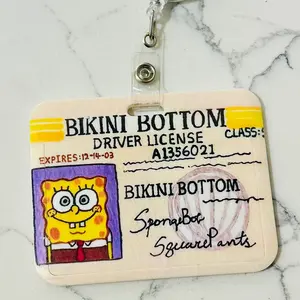 Happy Invitation/ Anxious Relief   Driver License Badge Holder and Matching  Retractable Reel/ Waterproof Retractable ID Badge Holders with Clip Name/ Key Card Holder Case for Teacher Nurse Doctor Student Office Gift for Coworkers