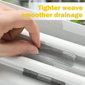 48 Counts Waterproof  Window Weep Hole Screen Tape, No-Sew Self-Adhesive Hole Covers, Durable Fiberglass Window Repair Patches
