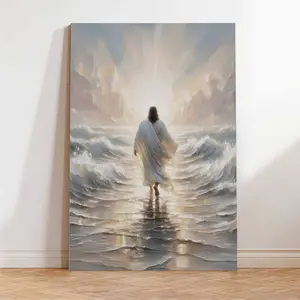 Jesus Canvas Wall Art – Christian Home Decor, Faith Inspirational Wall Painting, Religious Gift for Living Room Bedroom
