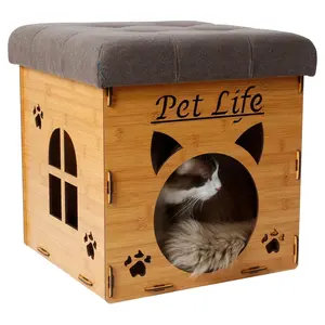 Pet Life Foldaway Collapsible Cat House Furnitu re Bench