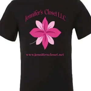 Jennifers Closet Logo Short Sleeve  T-Shirt  ( Black / White ) Small  -  Medium - Larrge  - XLarge Youth - XLarge  Women - 2XLarge  - 3XLarge  .