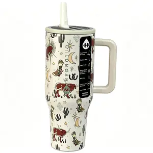 Hydrojug Western Cowboy Style 40oz Stainless Water Bottles ! A portable, insulated tumbler complete with a straw, featuring a leak‑proof design and a non‑slip rubber base. An ideal choice for dates, school, sports, travel, and outdoor adventures.