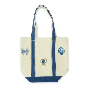 Medium Icon Patch Tote - Navy Nautical