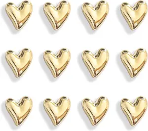 12PCS Refrigerator Magnets Gold Magnets for Fridge 0.83in Small Love Heart Cute Decorative Magnet Set for Home Kitchen Office Whiteboard Decor