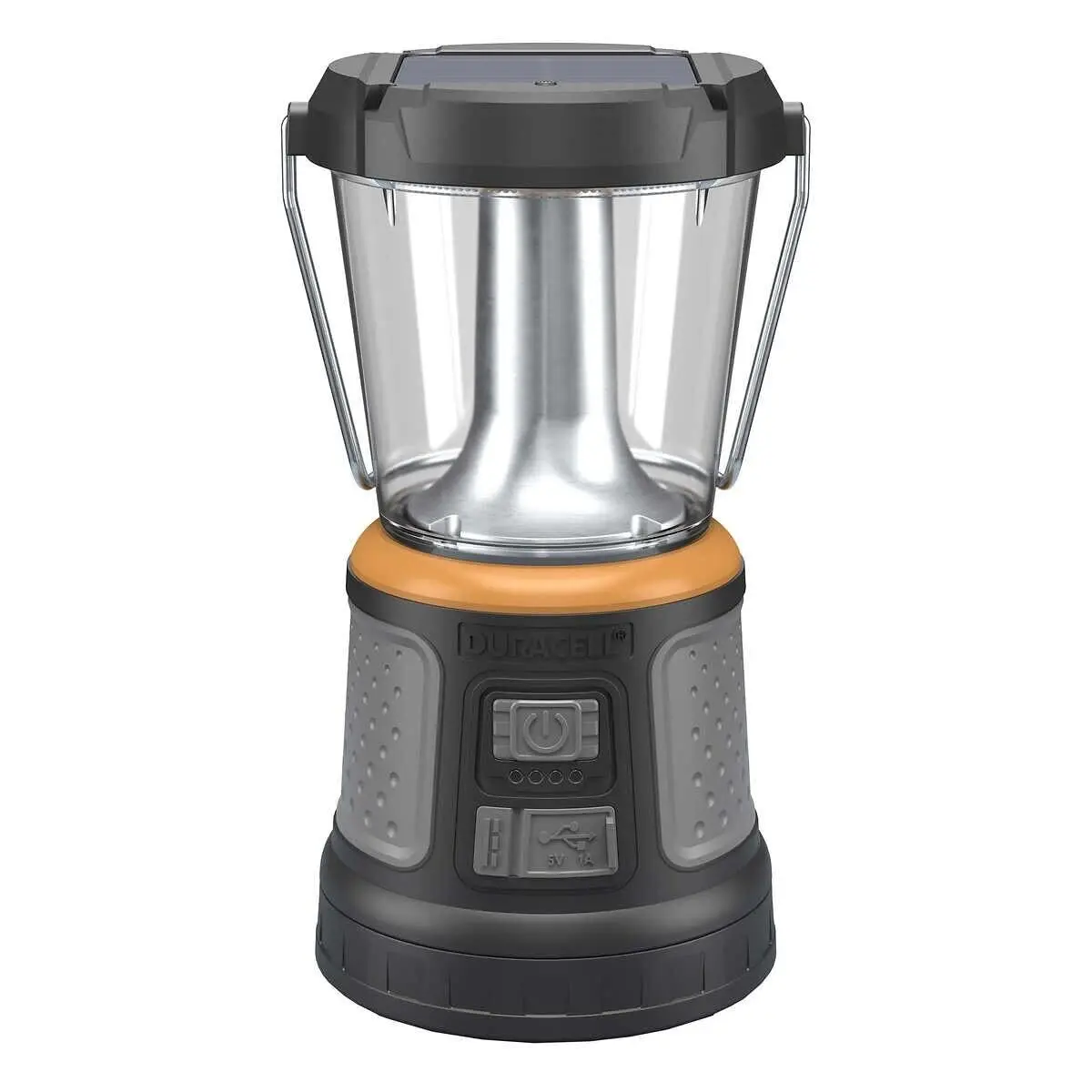 Duracell - 2000 lumens LED flashlight with 360° and 180° illumination for camping, fishing and emergency use, 6 light modes and 3 power supplies available for charging, 1654528