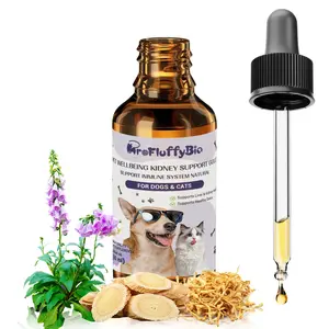 ProFluffyBio Natural Dog Kidney Care Treatment - Promotes kidney function, fluid balance and energy levels, helps maintain normal urination - Herbal drops, effectively boosts dog appetite (2 Oz)