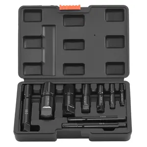VEVOR  9-Piece Heavy-Duty Cr-Mo Steel Pipe Extractor Set, Multi-Size Internal Grip Long Rod Tool Kit for Removing 1/8"-1" Damaged Threaded Pipes & Fittings, with Solid Storage Case for Plumbers