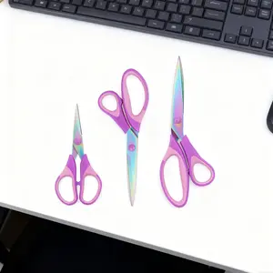 3-Piece Set of Stainless Steel Titanium Plated Scissors - Gardening, Office, Home Sewing - Handmade Scissors - 9.45*3.27in, 8.46*2.95in, 5.5*2.48in Cutting Supplies Cutting Hardware