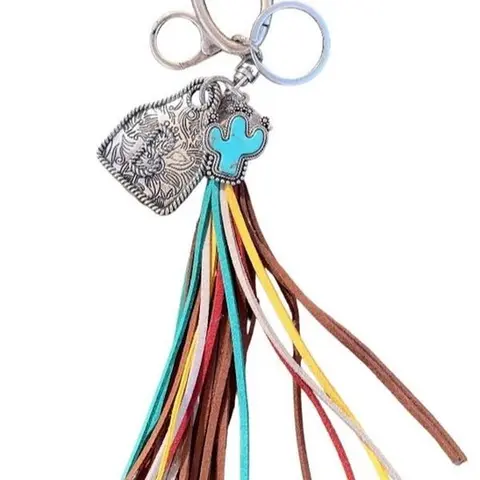 Costume jewelry Western Initial Turquoise Keychain