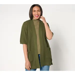Sport Savvy Open Stitch Cargo Pocket Cardigan