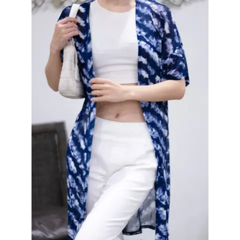 Urban Diction Women's Kimono Beach Cover Up Half Sleeve Chiffon Cardigan- Open Front & Loose Fitting