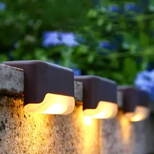 Waterproof Solar Step Lights for Outdoor Patio & Deck. Easy to install wireless LED lighting. The perfect backyard aesthetic decor and pathway upgrade for your home.