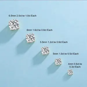 VVS1 Moissanite Studs Earrings, High Quality Earrings