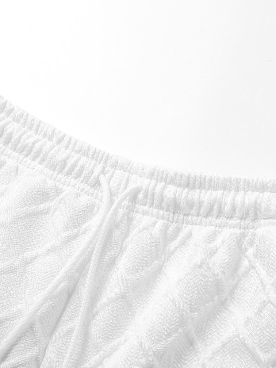 Tropical Getaway Mens Textured Diamond Weave Loungewear Set Loose Fit Lightweight Fashion Outfit for Resort Wear and Street Style