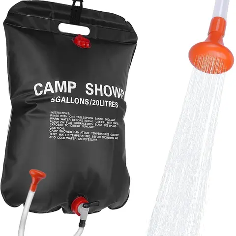 20L Portable Solar-Heating Only Shower Bag with Camping Head, Compact Eco-Friendly Camping Gear, Backpack-Friendly Water Backpack Showers for Outdoor Hiking Travel