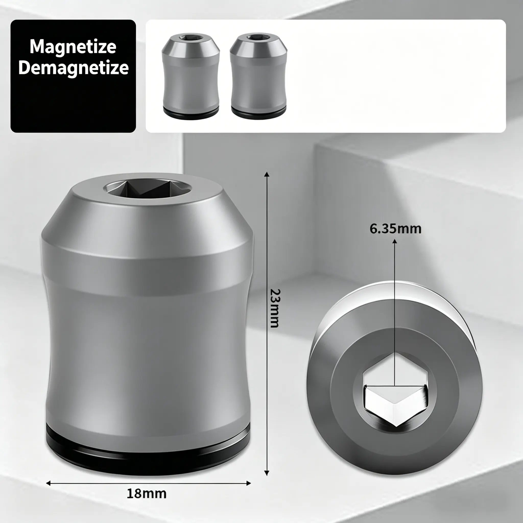 Magnetic Screwdriver Bit Holder, Universal 1/4" Hex Screwdriver Magnetizer Demagnetizer