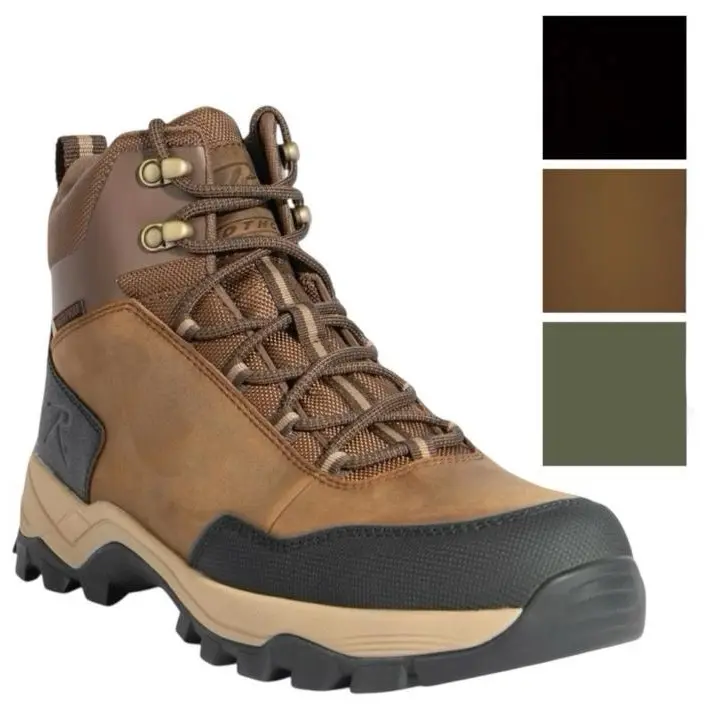 ROTHCO Men's Scout 6-Inch All Terrain Tactical Work Boots - TAA Compliant, Waterproof & Lightweight Leather Shoes with Non-Slip EVA Outsole, Laces, Nylon, Hunting, Outdoors, All Season, Adult, Round Toe, Chic, Preppy, Fashion, Walking Shoes, Footwear