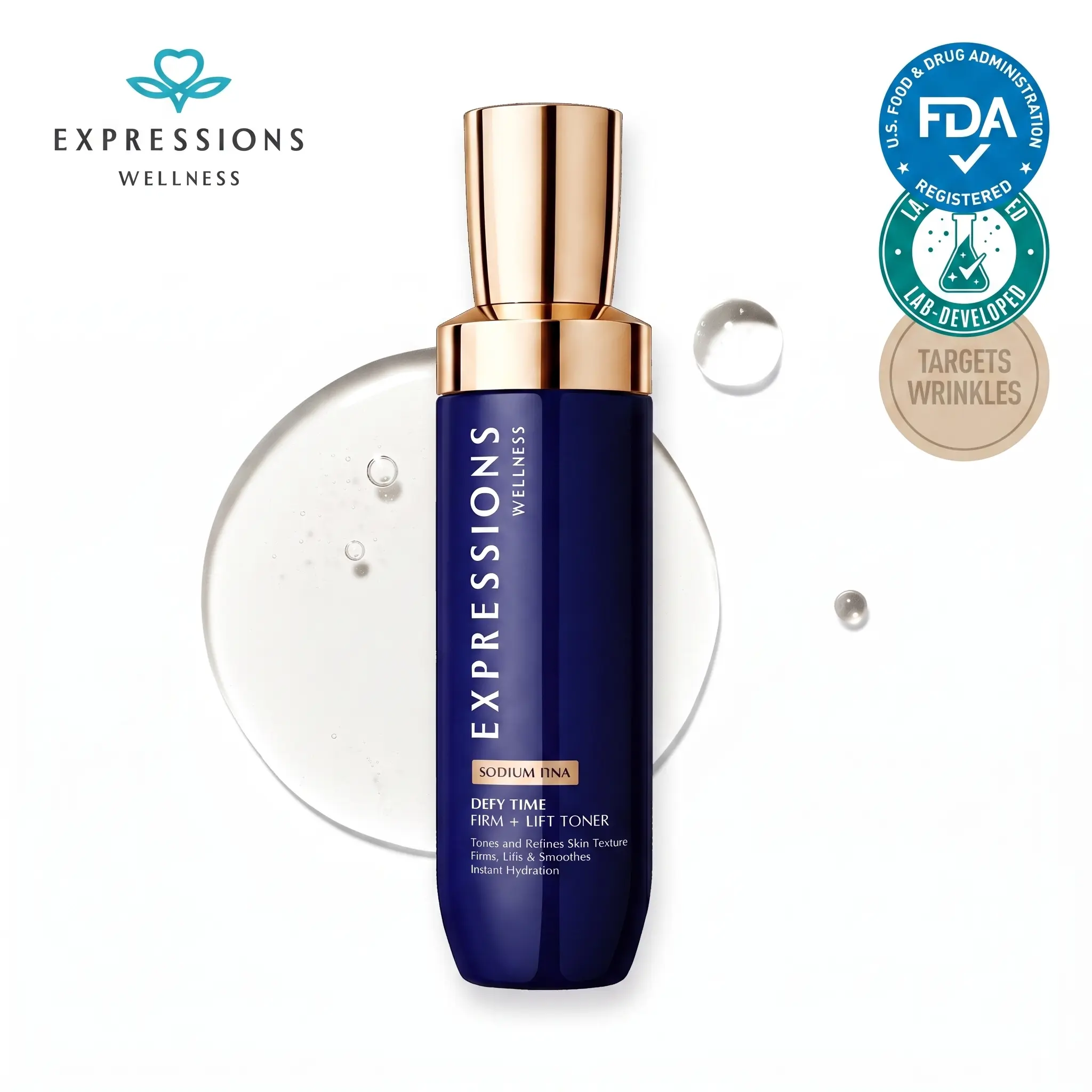 Firming & Repair Face Toner - Anti-Aging Brightening Essence Water with PDRN, Resveratrol - Targets Fine Lines, Uneven Skin Tone, 4.05 fl oz/120ml Skincare