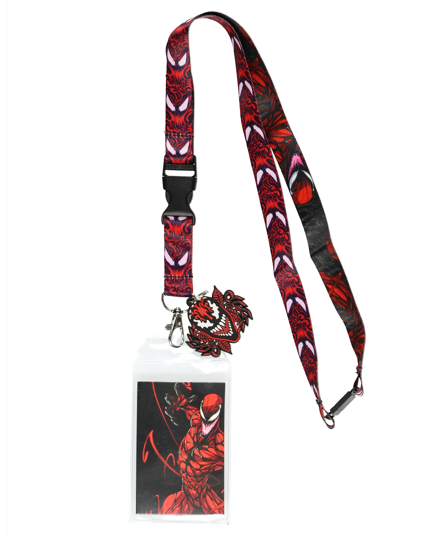Marvel Venom 2 Carnage Lanyard ID Badge Holder, Lanyard for Keys, With Character Rubber Charm