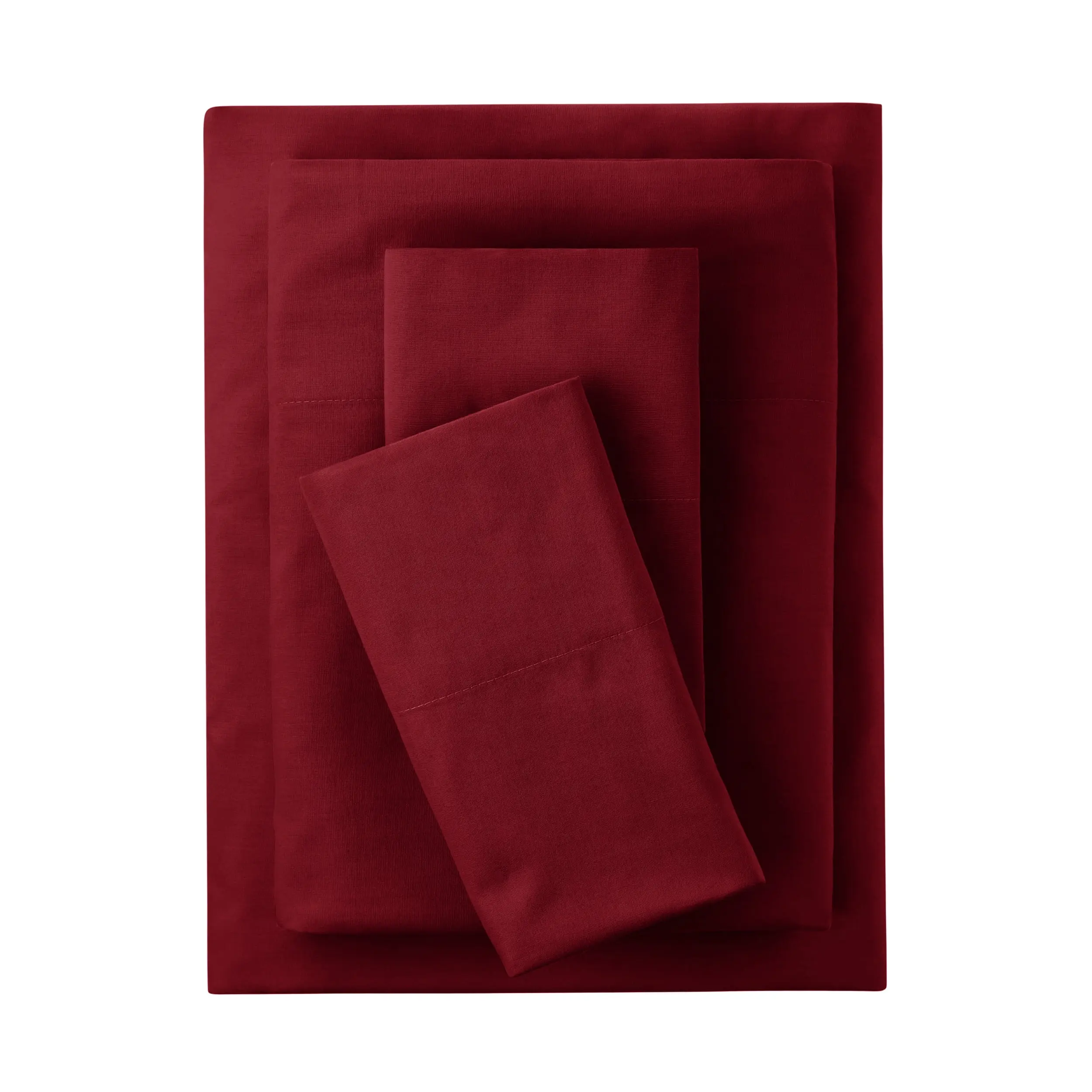 Mainstays 4-Piece 300 Thread Count White Cotton Blend Percale Bed Sheet Set, Full