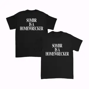 Sombr Is A HomeWrecker 2 Sided Graphic Tee Pure Cotton Fabric Casual Street Style Crew Neck Short Sleeve T-Shirt Tops Trendy for Women for Men