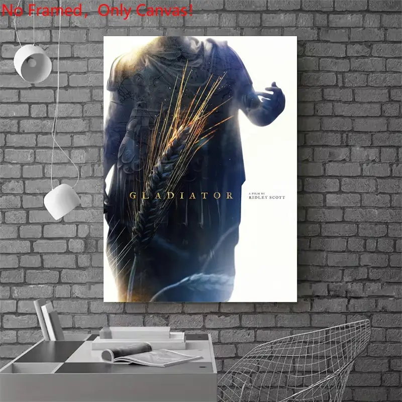 1 piece/set frameless canvas painting print poster, Classic Movie scenes Poster art，Gladiator Movie Poster， a perfect gift for Movie loves, ideal gift for bedroom, living room, dorm hallway, kitchen, mural, wall decoration, room decor