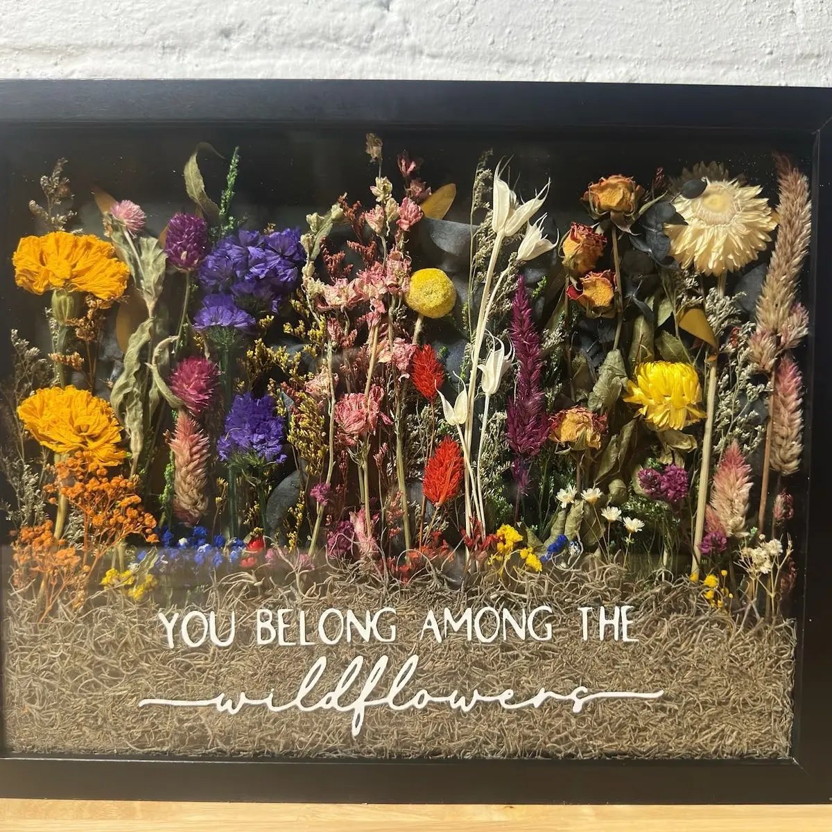 11x14 Wildflower shadow box - black