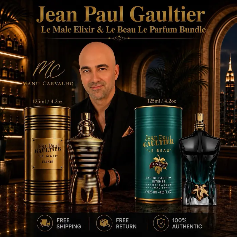 Jean Paul Gaultier Duo Bundle Le Male Elixir 125 ML + Le Beau Intense 125 ML EDP Spray