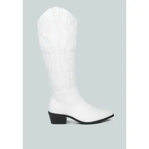 London Rag Womens Reyes Patchwork Studded Cowboy Boots 5