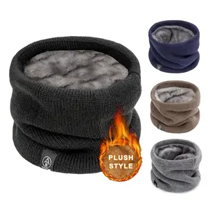 Autumn and winter pullover scarf for men and women, warm and cold-proof, suitable for sports and cycling, windproof, lined and thickened, protecting the cervical spine and neck