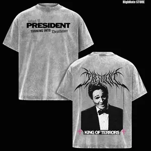 Vintage President band merch T-Shirt, Washed Oversized T-Shirt , Rock Band Shirt, Retro Music Tee, Rock Music Lover Shirt, Vintage Band Shirts Casual Fabric Fit Top , Top Men's and Women's Clothing 3P4