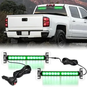 Nilight 24LED  Strobe Traffic Advisor Light Bar 2 in 1 Green Dash  Safety Flashing Lights Front/Rear Windshield Construction Lights for Trucks Cars Plow  Firefighter Vehicles