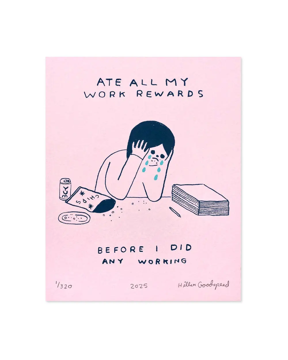 Work Rewards Screenprinted Art Print (8" x 10") - Limited Edition