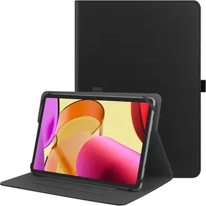 TRAIL RECKONING Universal 9",9.7",10.1",10.2",10.5",10.9",11" Tablet Case,Protective Cover Stand Folio Case for 9-11 Inch Tablet,Case Cover with Pen Holder for iPad, Samsung,-Black Computer Leather