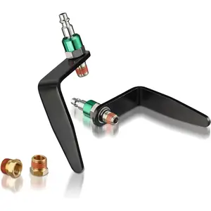 Pneumatic tool hook,1/4" NPT and 360? Rotatable L Air Rafter Hooks are Lightweight,Quick and Easy to Install for Air Blow ,Pneumatic  ,with Brass Joints,2-