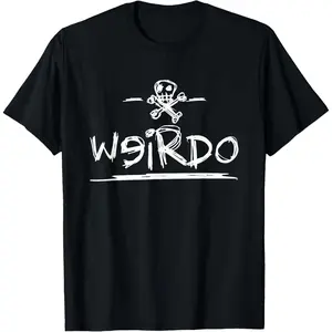 Women's 100% Lightweight Short-Sleeve Round Neck Gothic EMO Punk 00s 2000s Streetwear T-Shirt, Casual Goth Kawaii Weirdo Clothes Top