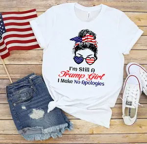 I’m Still A Trump Girl I Make No Apologies - Messy Bun - USA Glasses Top Womenswear