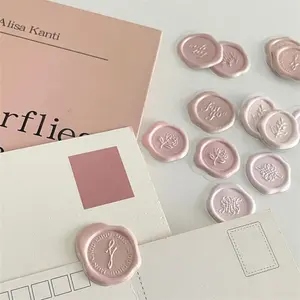 Classic Leaf Design Simulated Wax Seal Stickers, 18pcs/pack Decorative Sticker for Envelope Sealing, Invitations Greeting Cards & Scrapbook Decorations, Diy Sticker