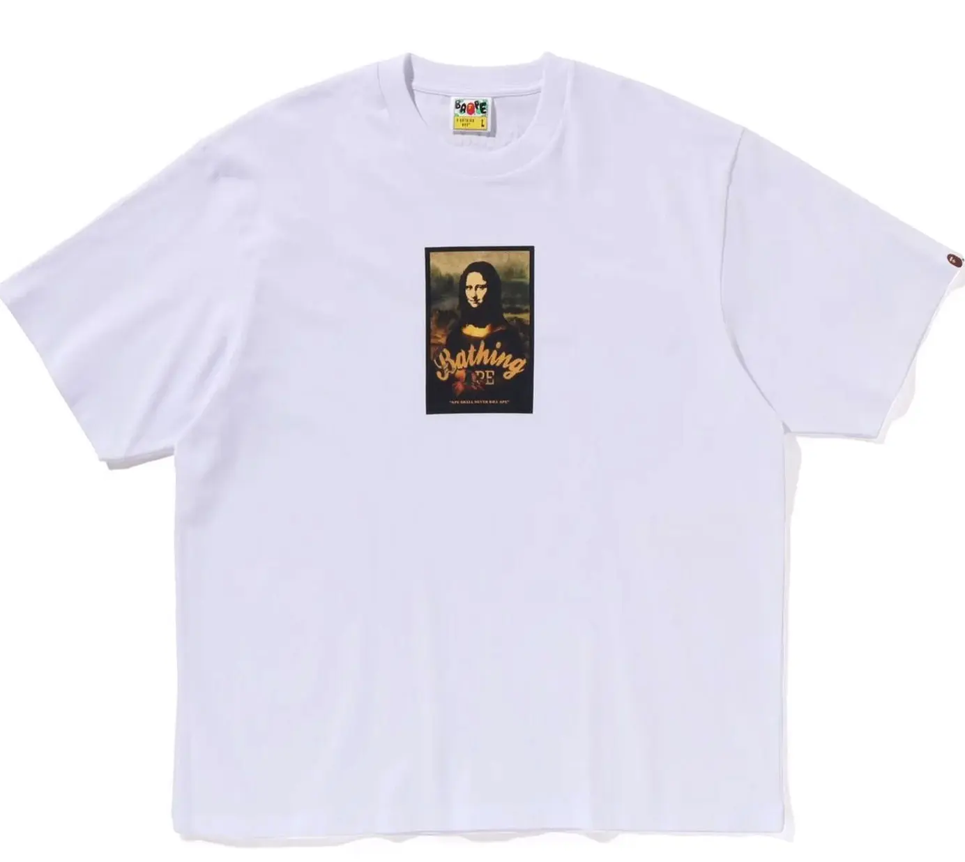 A Bathing Ape Bape Mona Lisa Art Print Relaxed T-Shirt White Size Small