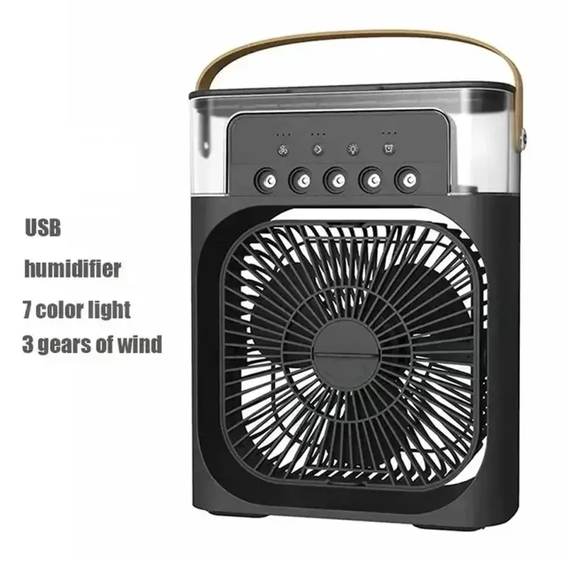 New 3 in 1 Fan Air Conditioner Household Mini Air Cooler LED Night Light Portable Humidifier Air Adjustment Fan Office Home Fan OIMG