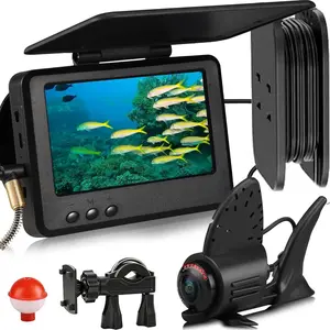 2026  Underwater Fishing Camera 4.3'' IPS 1000TVL w/ 5000mAh, [30?~150? Angle Fin] Ice Fishing Camera Underwater Portable Fish Finder Fishing  for Men, IR, Boat and Kayak Fishing, 65FT