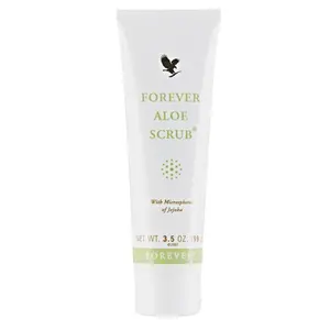 Forever Aloe Scrub - Gentle Exfoliator with Pure Aloe Vera Gel & Jojoba Oil Beads for Radiant Skin Vegan Gluten Free 3.5 oz
