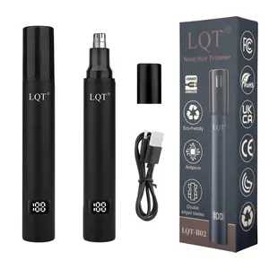 Nose Hair Trimmer for Women & Men with LED Power Display, Rechargeable & Painless Facial Nose & Ear Hair Remover, Compact Discreet Design for Travel Personal Grooming, Easy Cleaning