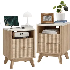Wooden Nightstand - Functional Bedside Table with Storage Compartment Wooden Nightstand - Functional Bedside Table with Storage Compartment