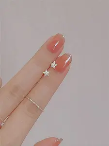 Star Design Stud Earrings, Fashionable Jewelry for Women & Girls, Trendy All-match & Exquisite Jewelry for Birthday Gift