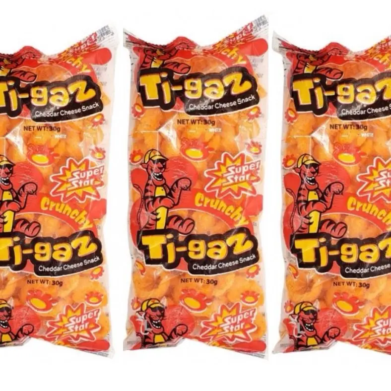 Tigaz Cheddar Cheese Corn Puffs Snack Pack Bundle