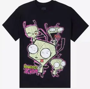 Unisex Invader Zim GIR Print Short-Sleeve Fashion Round Neck Distressed Collage T-Shirt