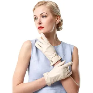 Women's Italian Leather Gloves Lambskin Winter Comfort Gloves (Touchscreen or Non-Touchscreen)